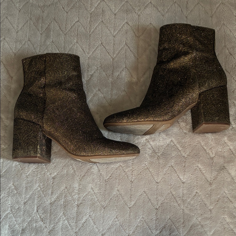 Carlos by Carlos Santana Glittery Gold Ankle Boots